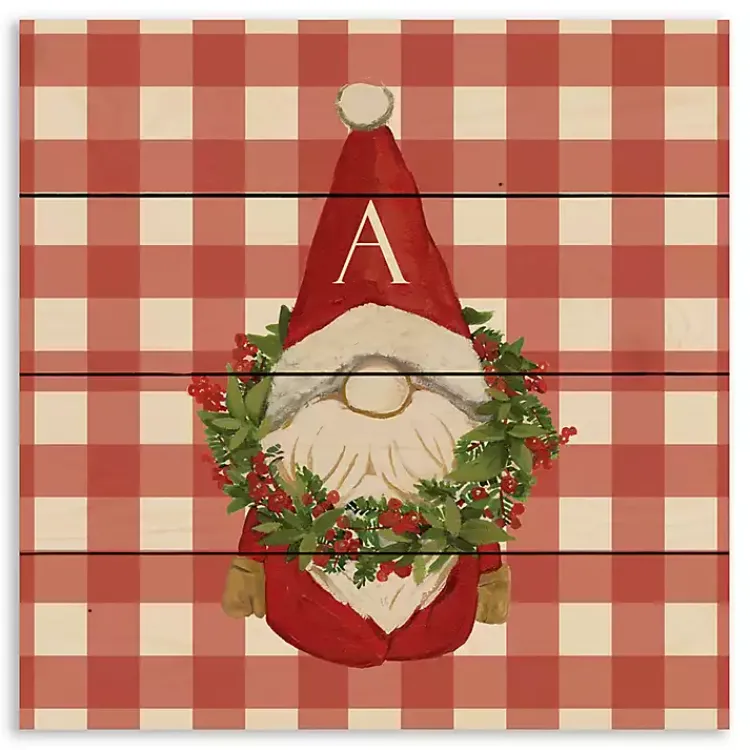 Discount Monogram Christmas Gnome Personalized Wall Plaque Monogram Seasonal Decor