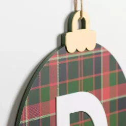 Hot Monogram D Plaid Ornament Wall Plaque Monogram Seasonal Decor