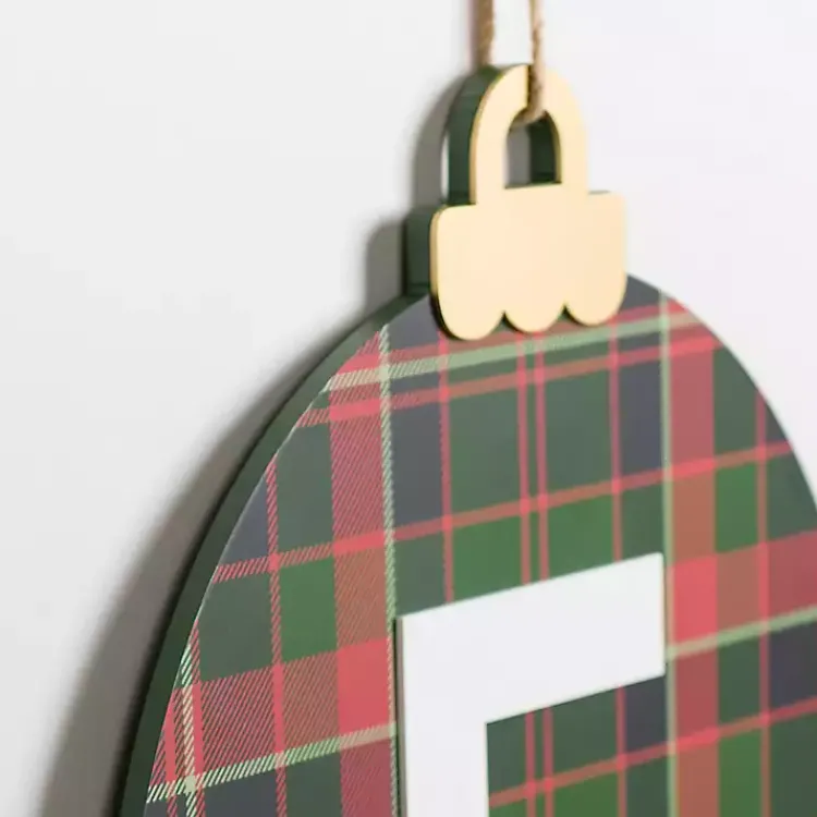 New Monogram F Plaid Ornament Wall Plaque Monogram Seasonal Decor