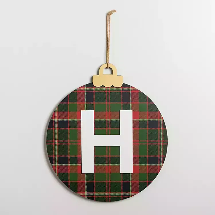 Discount Monogram H Plaid Ornament Wall Plaque Monogram Seasonal Decor