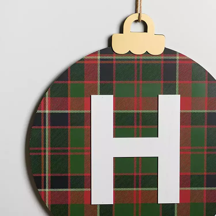 Discount Monogram H Plaid Ornament Wall Plaque Monogram Seasonal Decor