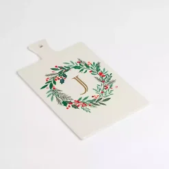 Outlet Monogram J Christmas Wreath Serving Board Monogram Seasonal Decor