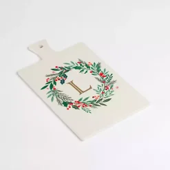 Outlet Monogram L Christmas Wreath Serving Board Monogram Seasonal Decor