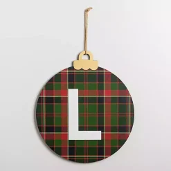 Clearance Monogram L Plaid Ornament Wall Plaque Monogram Seasonal Decor