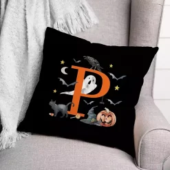 Clearance Monogram P Halloween Indoor/Outdoor Pillow Halloween