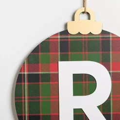 New Monogram R Plaid Ornament Wall Plaque Monogram Seasonal Decor