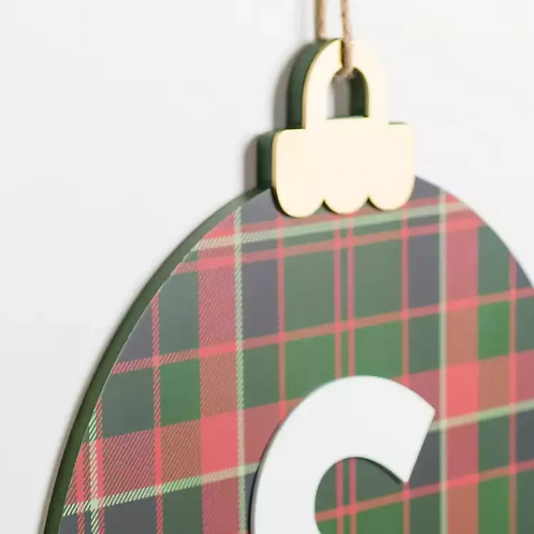 New Monogram R Plaid Ornament Wall Plaque Monogram Seasonal Decor