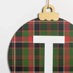 Discount Monogram T Plaid Ornament Wall Plaque Monogram Seasonal Decor