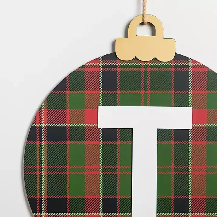Discount Monogram T Plaid Ornament Wall Plaque Monogram Seasonal Decor