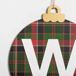 Sale Monogram W Plaid Ornament Wall Plaque Monogram Seasonal Decor