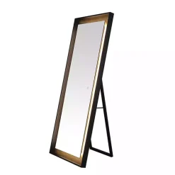 Kirklands Home Full Length & Floor Mirrors|Montauk LED Full Length Mirror Gold