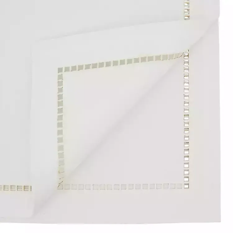 Kirklands Home Table Linens|Moonbeam Hemstitch Border Table Runner White