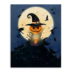 Best Moonlit Jack O Lantern Canvas Art Print, 16x20 Halloween