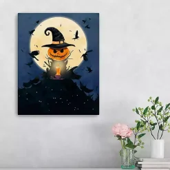 Best Moonlit Jack O Lantern Canvas Art Print, 16x20 Halloween