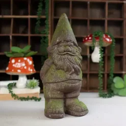 Kirklands Home Garden Statues|Mossy Patina Outdoor Gnome Statue Gray