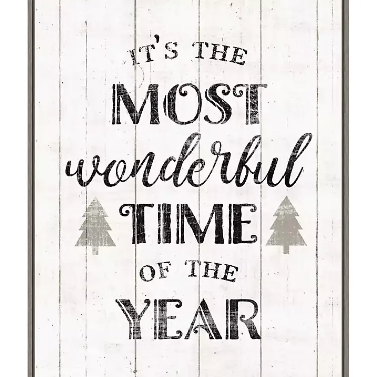 Online Most Wonderful Time Framed Canvas Print Christmas Art & Wall Decor