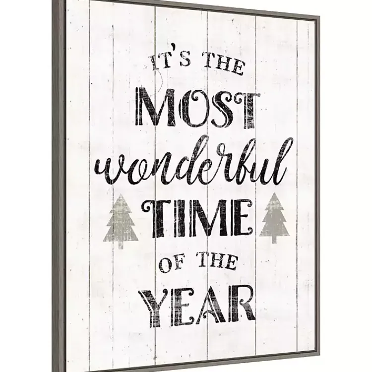 Online Most Wonderful Time Framed Canvas Print Christmas Art & Wall Decor
