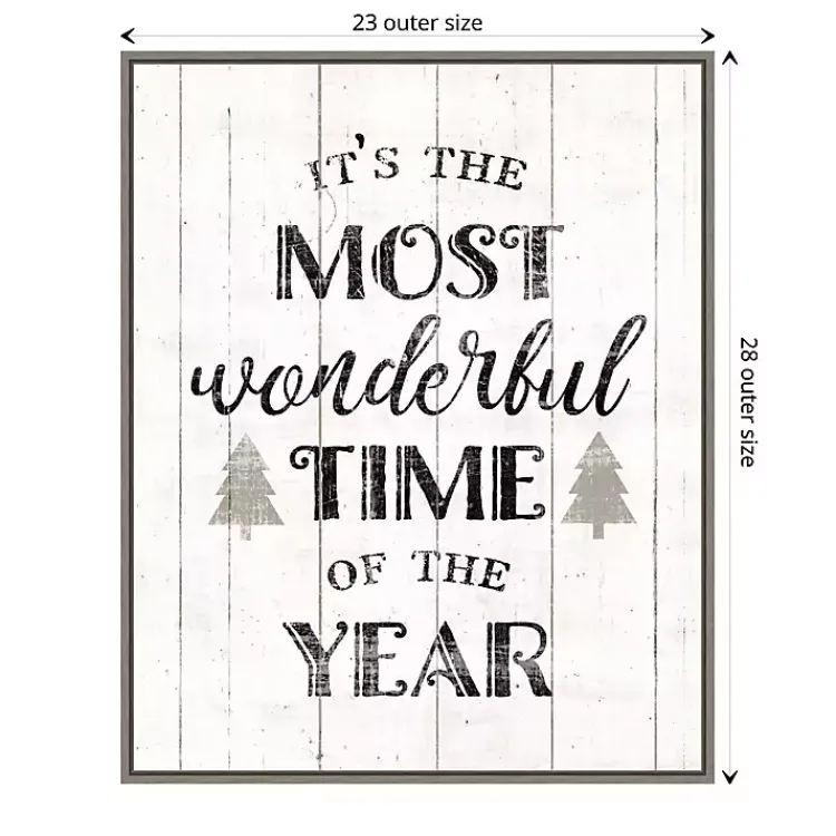 Online Most Wonderful Time Framed Canvas Print Christmas Art & Wall Decor