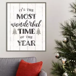 Online Most Wonderful Time Framed Canvas Print Christmas Art & Wall Decor