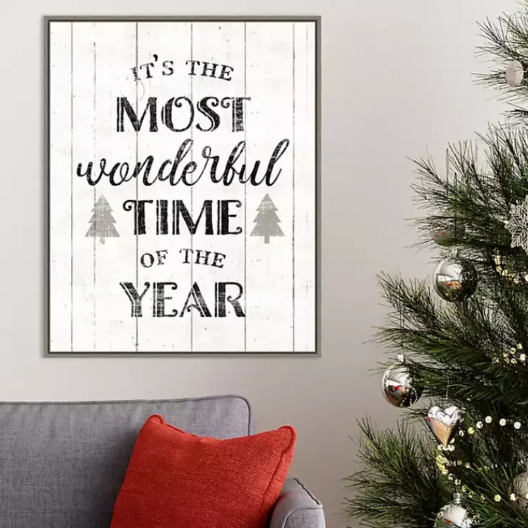 Online Most Wonderful Time Framed Canvas Print Christmas Art & Wall Decor