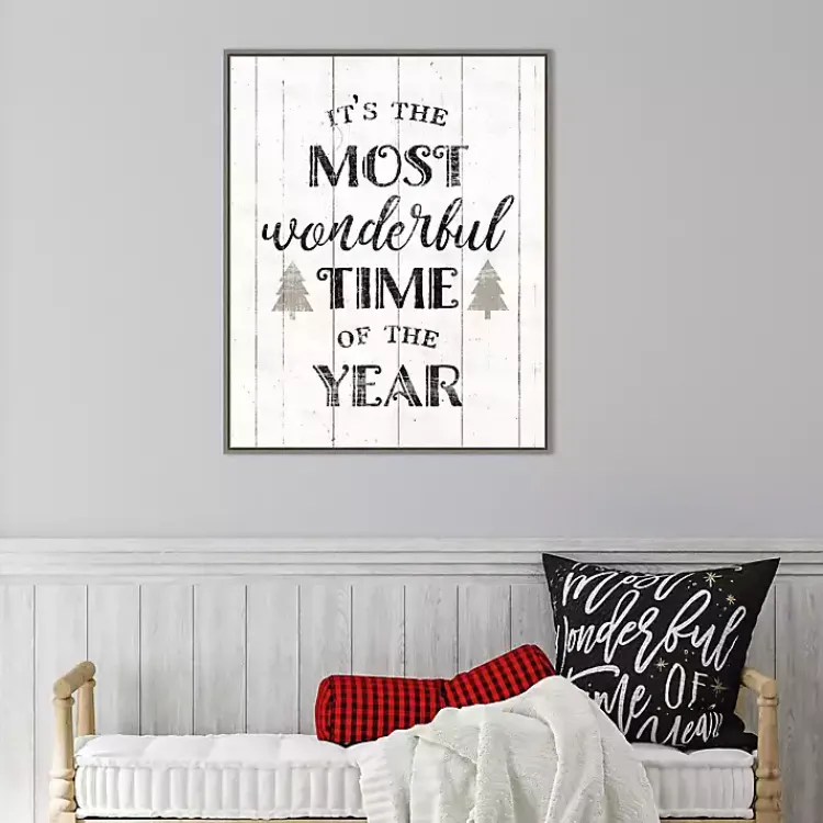 Online Most Wonderful Time Framed Canvas Print Christmas Art & Wall Decor