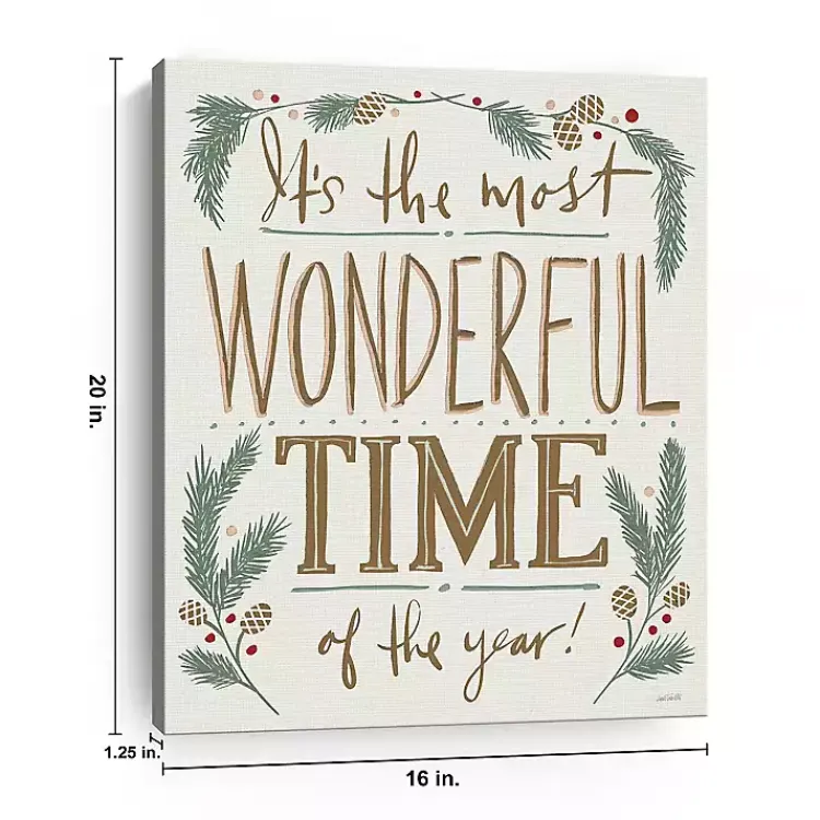 Most Wonderful Time of the Year Pine Canvas Print Christmas Art & Wall Decor