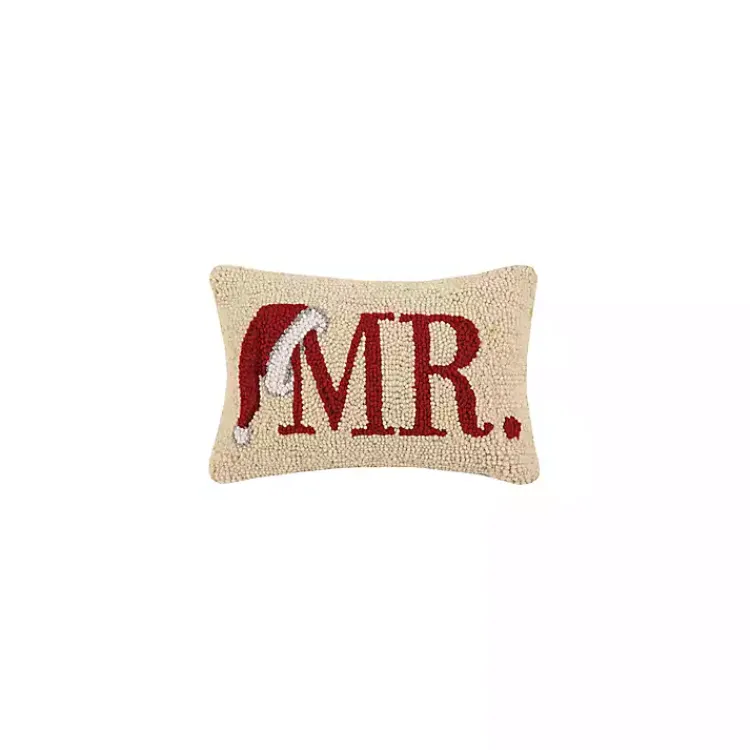 Sale Mr. Santa Hat Wool Lumbar Pillow Pillows