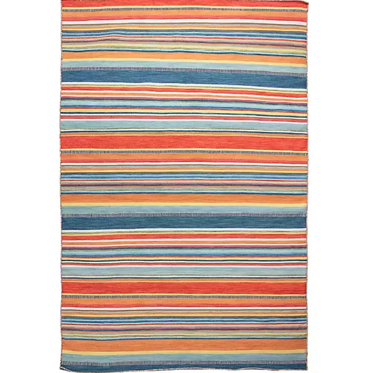 Kirklands Home Outdoor Rugs|Multi Dhurri Stripe Indoor/Outdoor Area Rug, 5x7