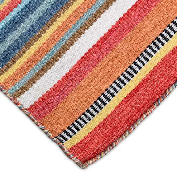 Kirklands Home Outdoor Rugs|Multi Dhurri Stripe Indoor/Outdoor Area Rug, 5x7