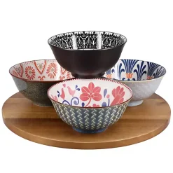 Kirklands Home Dinnerware|Patterned Ceramic 8-pc. Bowl Set Multi