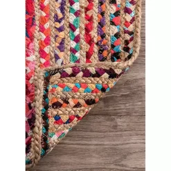 Kirklands Home Area Rugs|-Color Braided Jute and Cotton Area Rug, 8x10 Multi