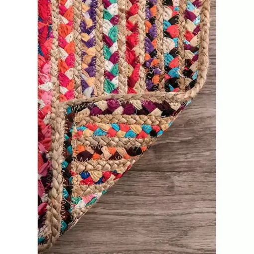 Kirklands Home Area Rugs|-Color Braided Jute and Cotton Area Rug, 8x10 Multi