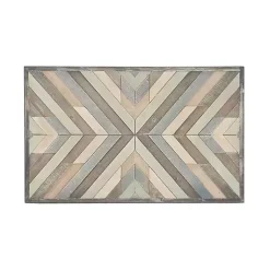 Kirklands Home Wall Plaques|Multicolor Criss Cross Chevron Wood Wall Plaque