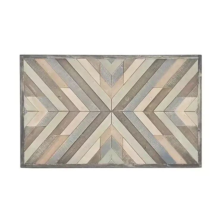 Kirklands Home Wall Plaques|Multicolor Criss Cross Chevron Wood Wall Plaque