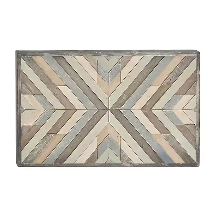 Kirklands Home Wall Plaques|Multicolor Criss Cross Chevron Wood Wall Plaque