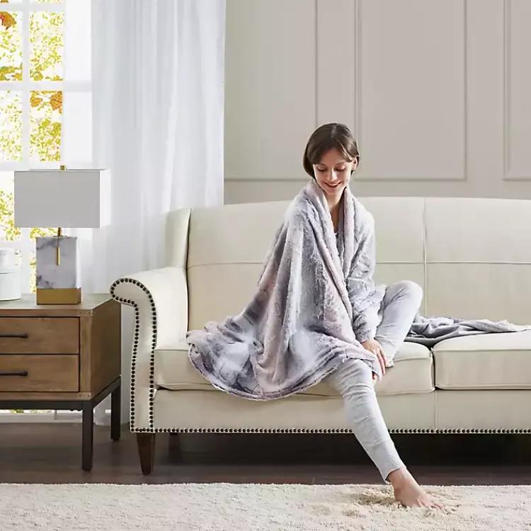 color Faux Fur Oversized Throw Blanket Blankets & Throws