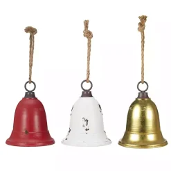 Discount Multicolor Metal Christmas Bells, Set of 3 Christmas Ornaments