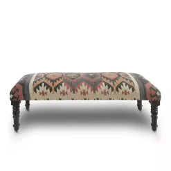 Kirklands Home Benches & Ottomans|Multicolor Southwestern Geometric Bench