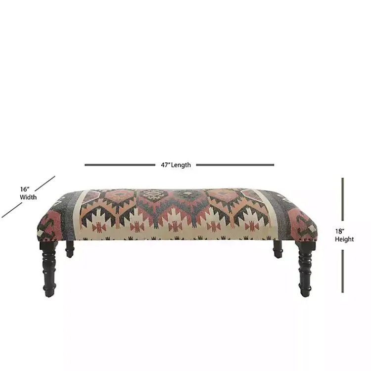 Kirklands Home Benches & Ottomans|Multicolor Southwestern Geometric Bench