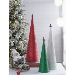 Online Multicolor Swirled Iron Christmas Trees, Set of 3 Christmas Decorations
