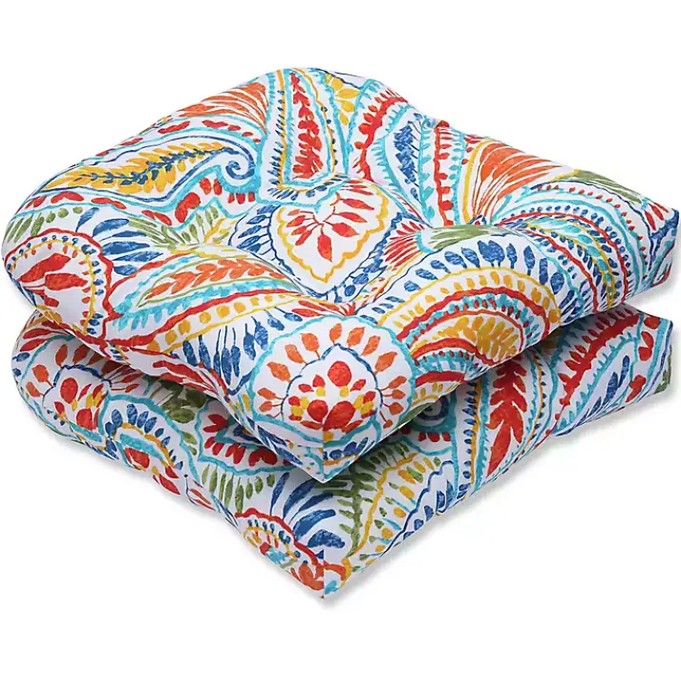 Kirklands Home Outdoor Cushions & Pillows|Multicolor Ummi Wicker Cushions, Set of 2