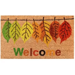 Multicolor Welcome Fall Leaves Doormat, 36x24 in. Fall
