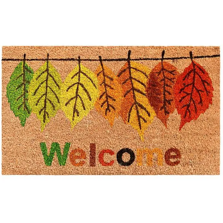 Multicolor Welcome Fall Leaves Doormat, 36x24 in. Fall