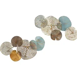 Kirklands Home Wall Plaques|Multicolored Metal Circles Wall Plaques, Set of 2