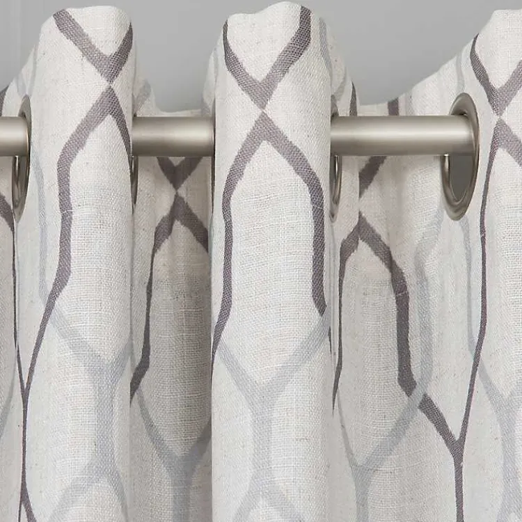 Kirklands Home Curtains & Drapes|Mushroom Interlock Single Curtain Panel, 84 in.