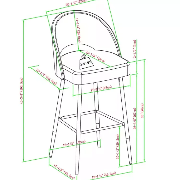 Kirklands Home Bar Stools & Counter Height Stools|Mushroom Upholstered Charli Bar Stools, Set of 2 Gray