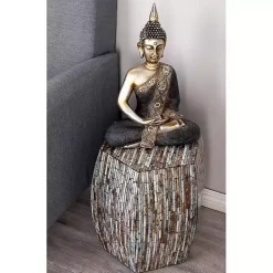 Kirklands Home Accent & End Tables|Mussel Shell Hexagonal Accent Table Multi