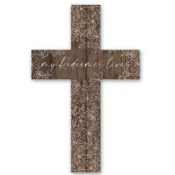 Kirklands Home Wall Quotes & Signs|My Redeemer Lives Cross Wall Plaque Brown