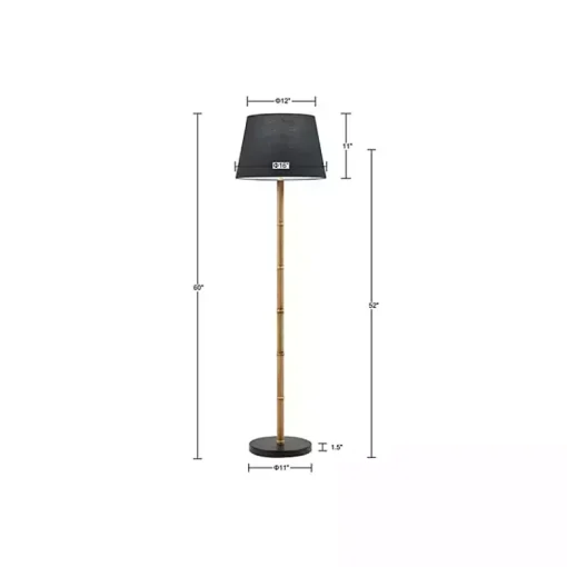 Kirklands Home Floor Lamps|Nassau Bamboo Martha Stewart Floor Lamp Black