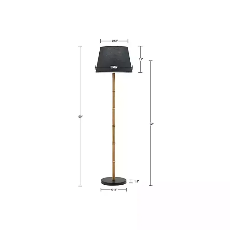 Kirklands Home Floor Lamps|Nassau Bamboo Martha Stewart Floor Lamp Black